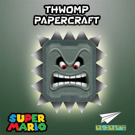 Super Mario Bros Thwomp Papercraft By Rk Crafts On Deviantart