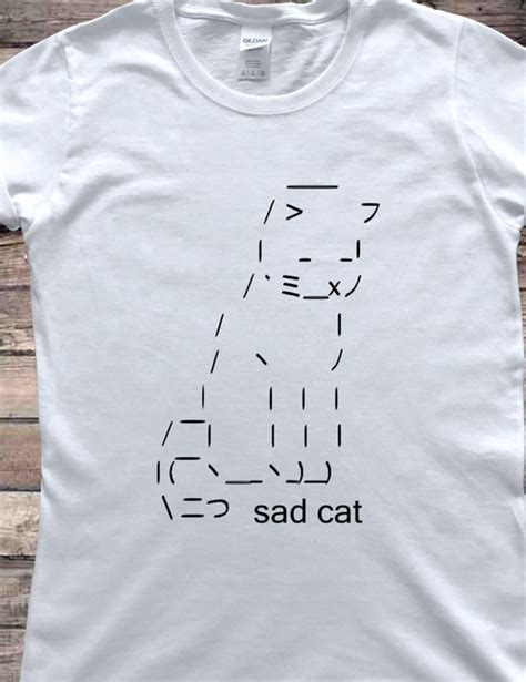 Laura Brown On Twitter Sad Cat Emoji Ascii Art Cat T Shirt Etsy