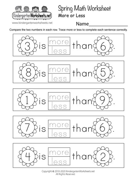 Spring Math Worksheets Kindergarten Printable Kindergarten Worksheets