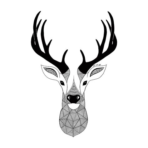 Deer Black And White Drawing By Art Et Be