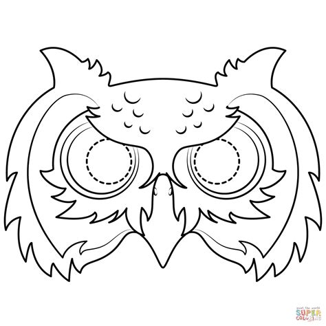 Owl Mask coloring page | Free Printable Coloring Pages