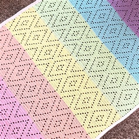 Crochet Dazzling Diamonds Blanket Pattern By Mayhemandmajesty On Etsy