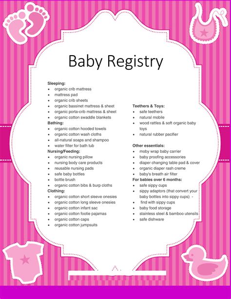 30 Baby Registry Checklists Newborn Baby Checklists Templatelab
