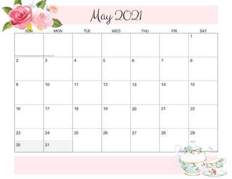 A blank calendar is one where nothing is written apart from a few important details. 2020 2021 Free Printable Pretty Floral Calendar ...