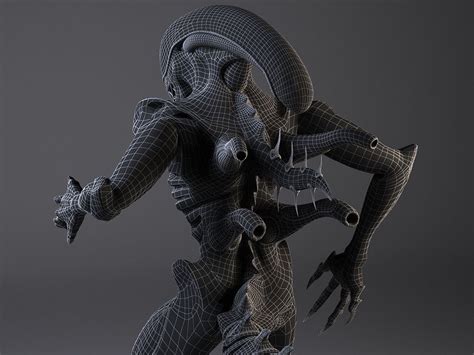 Alien Xenomorph Rigged 3d Model Rigged Max Obj 3ds Fbx C4d Lwo