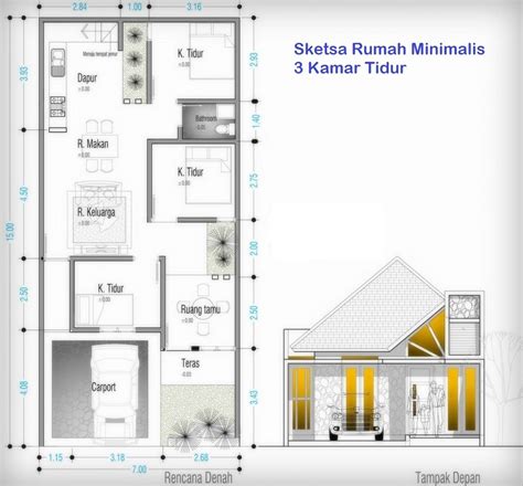 Desain rumah 3 kamar ukuran 7 x 9. Gambar Denah Pondasi Rumah Ukuran 7x10 Terupdate ...