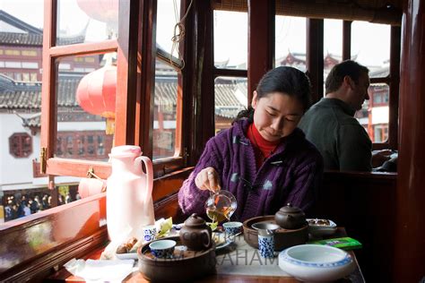 Woman In Huxinting Teahouse Shanghai China Tim Graham World