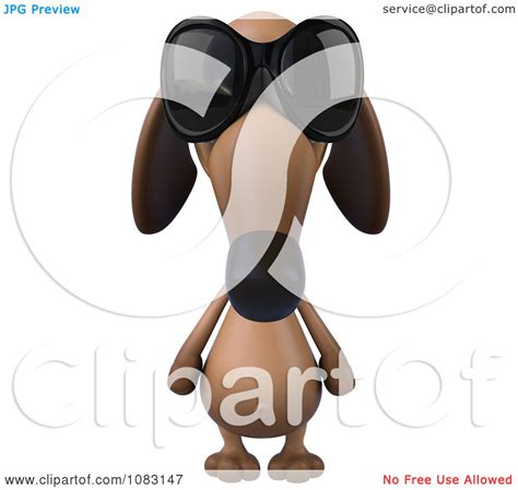 Clipart 3d Dachshund Dog Wearing Sunglasses Royalty Free