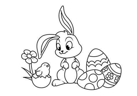 Ausmalbilder kostenlos ausdrucken malvorlagen zu ostern. Malvorlage Osterhase mit Küken - Kostenlose Ausmalbilder ...
