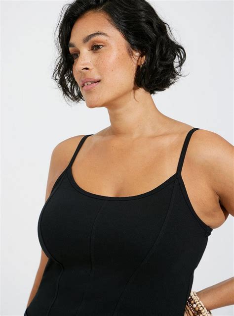 Plus Size Foxy Scoop Neck Corset Seam Bodysuit Torrid