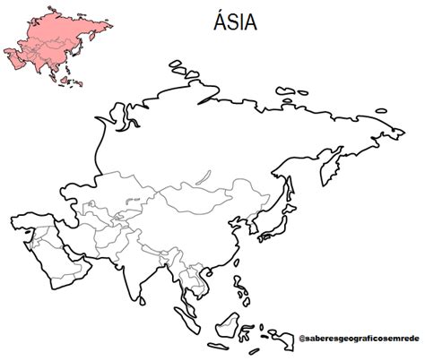 Mapa da Ásia para imprimir