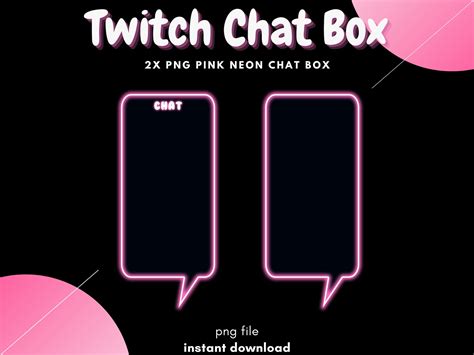 Pink Neon Chat Box 2 In A Pack Twitch And Youtube Stream Etsy