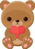 Draw a teddy bear with a heart pdf (click to open). Cute Little Brown Bear Cartoon Holding Heart Love Stock ...