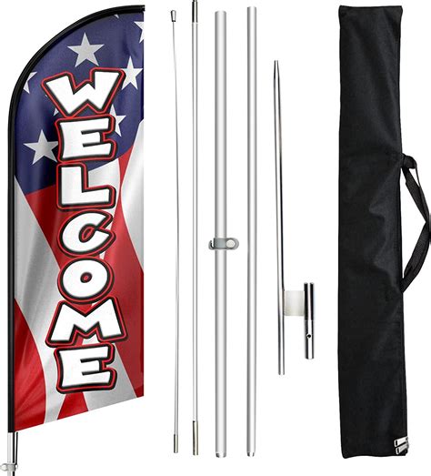 Fsflag Welcome Feather Flag Welcome Feather Banner Pole