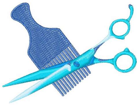 Scissors And Comb Embroidery Design Embroidery