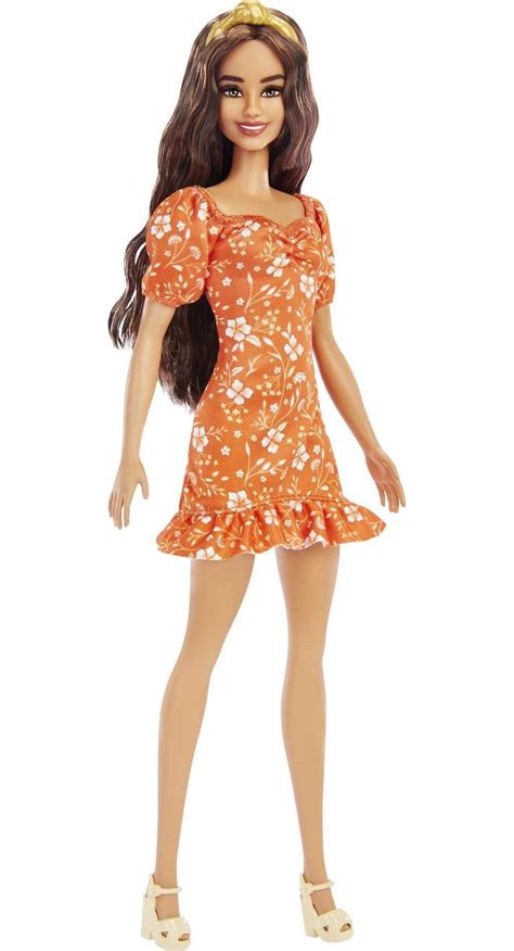 Barbie Fashionistas Doll 182 With Wavy Brunette Hair And Headband In