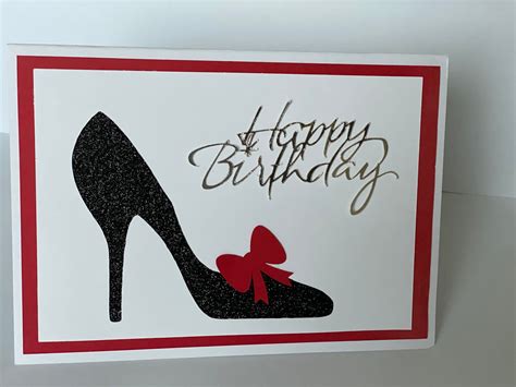 Elegant Ladies Shoe Birthday Card Greeting Card Created By Designs By