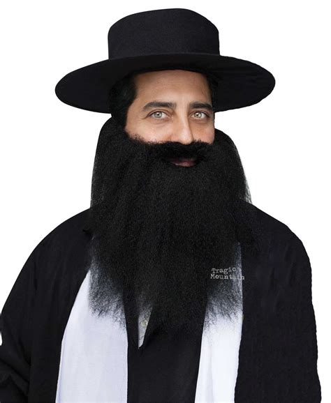 Full Crimped Mustache Beard Zz Top Biker Pirate Hasidic Jewish Costume