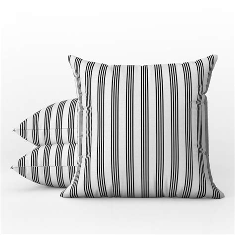 Outdoor Black Stripe Pillows Etsy