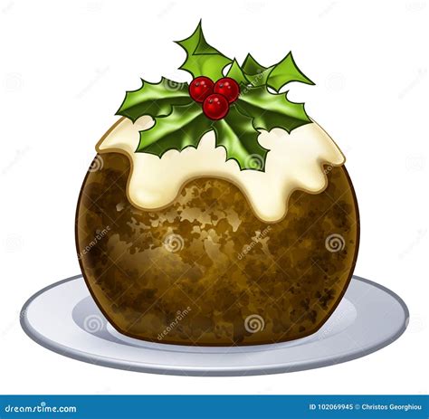 Christmas Plum Pudding Cartoon Stock Vector Illustration Of Fruit