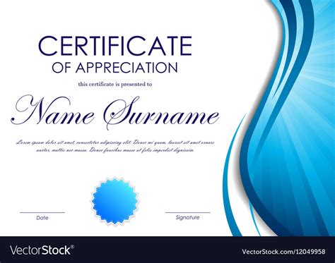 Who doesn't like to be recognized!? Certificate of appreciation template Royalty Free Vector
