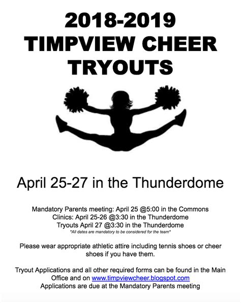 Cheer Tryout Information Timpview High School