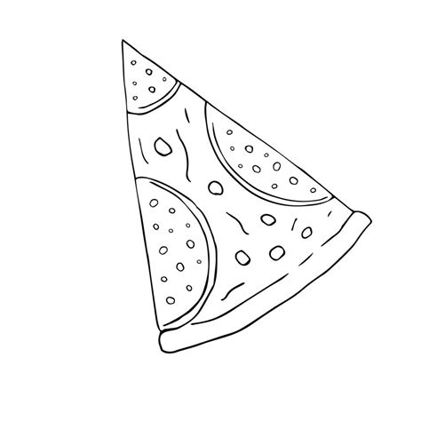 Premium Vector Vector Hand Drawn Pepperoni Pizza Slice Isolated On