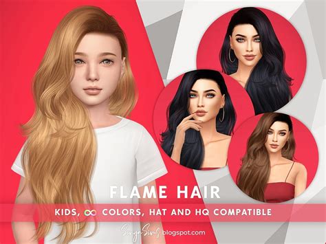 The Sims Resource Sonyasims Flame Hair For Kids