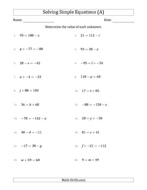How can i active a specific worksheet based on a the variable will have the name of the desired sheet to activate. The Solving Simple Linear Equations with Unknown Values ...