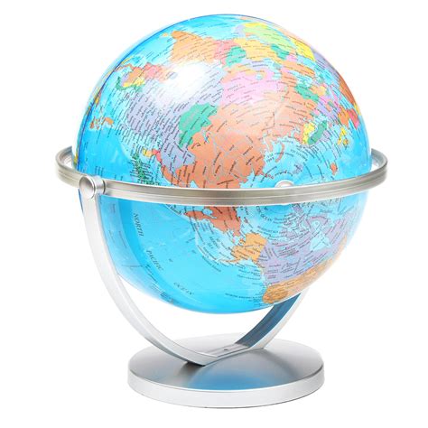 World Globe Earth Ocean Atlas Map With Rotating Stand Geography