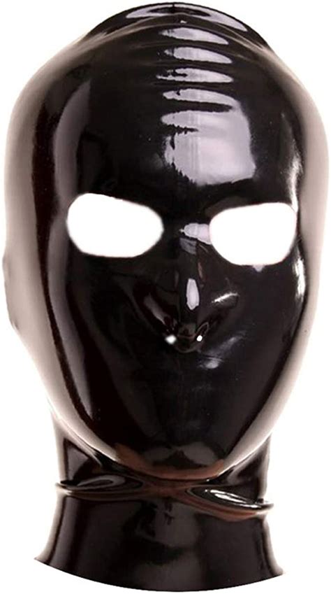 Exlatex Latex Rubber Fetish Hood Mask With Openings For Eyes Clothing