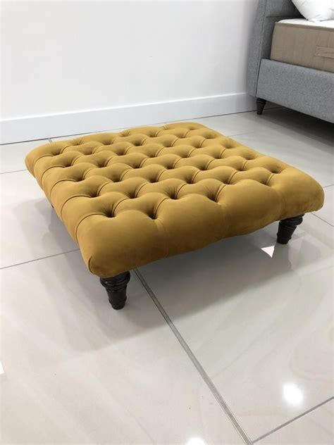 The constable large footstool from tetrad is sophisticated, stylish & comfortable. 77cm x 77cm Chesterfield Footstool Coffee Table Available ...