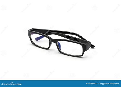Black Glasses Protect Against Blue Light From A Computer Monitor Stock Image Image Of