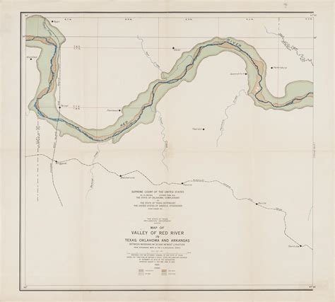 Map Of Valley Of Red River In Texas Oklahoma And