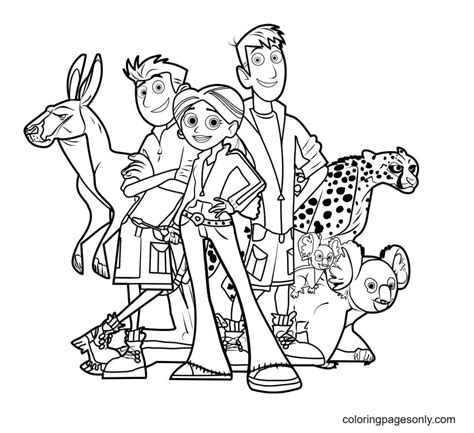 Wild Kratts Team Coloring Page Free Printable Coloring Pages