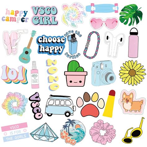 Buy Cute Vsco Stickers 50pcswaterproof Vinyl Stickers For Hydro Flask Water Bottle Skateboard
