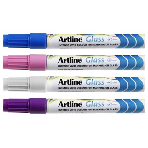 Artline Glass Marker Bullet Tip 2 0mm Assorted Colours Box 12 Winc