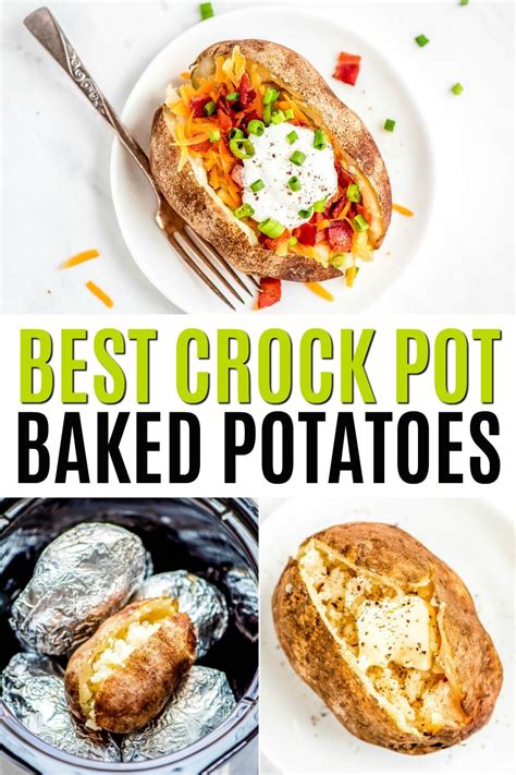 The type really doesn't matter only keep the crock pot on high long enough to bring the pot to temp then turn down for low and. Crock Pot Baked Potatoes are the easiest way to cook a ...