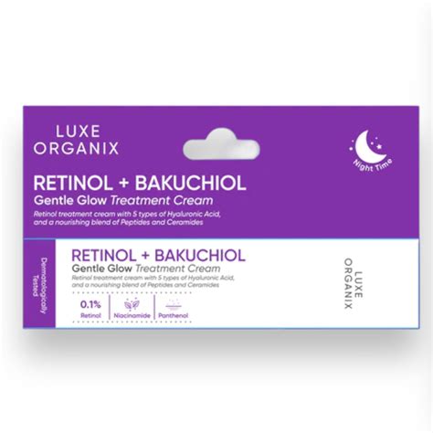 Luxe Organix Retinol Bakuchiol Overnight Glow Gentle Treatment Cream