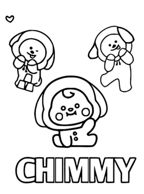 Bts coloring book digital etsy. Kids-n-fun.com | Coloring page BT21 chimmy