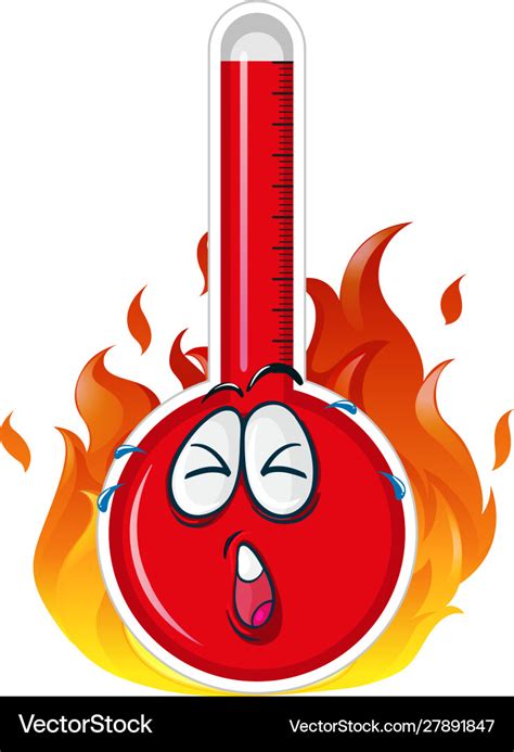 Thermometer In Hot Fire Royalty Free Vector Image