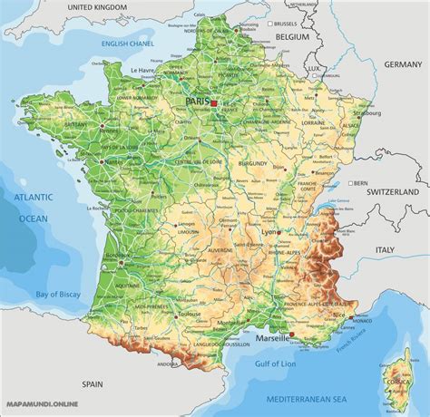 Esta es una lista de descarga instantánea (no se enviará ninguna impresión física de arte enmarcado a su dirección). ⊛ Mapa de Francia ·🥇 Político & Físico Para Imprimir ...