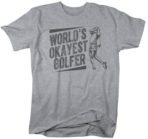 Mens Funny Golf T Shirt Worlds Okayest Golfer Shirt Etsy Golfer