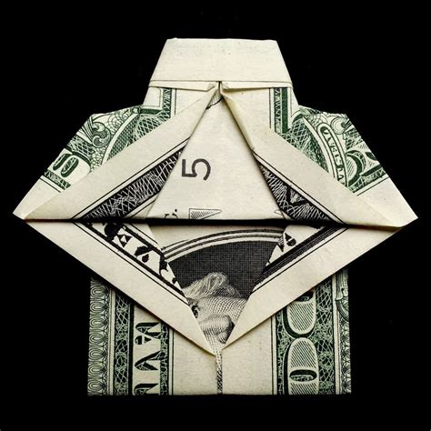 Origami Mens Dress Shirt With Tie Art T Money Handmade Real 1