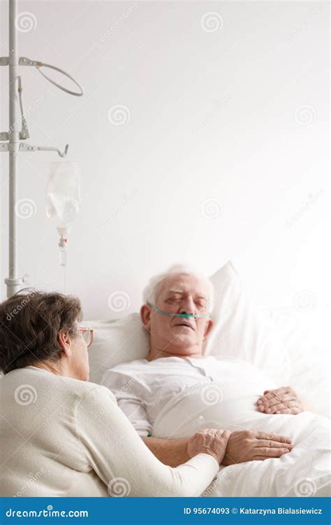 Senior Man And His Wife In Hospital Stock Image Image Of Hospital Care 95674093