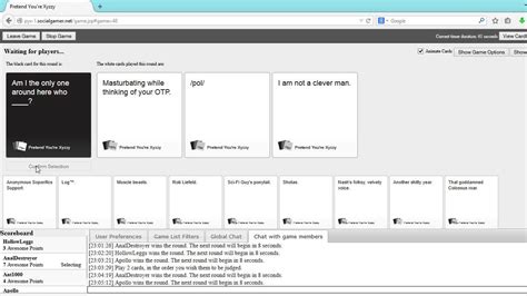 Apr 01, 2020 · cards against humanity is free to play on the website playingcards.io and allows up to six people to remotely join in. Cards Against Humanity Online Game 18+ Comedy Game - YouTube