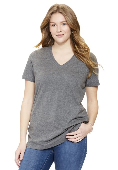 Woman Within Plus Size Perfect V Neck Tee T Shirt
