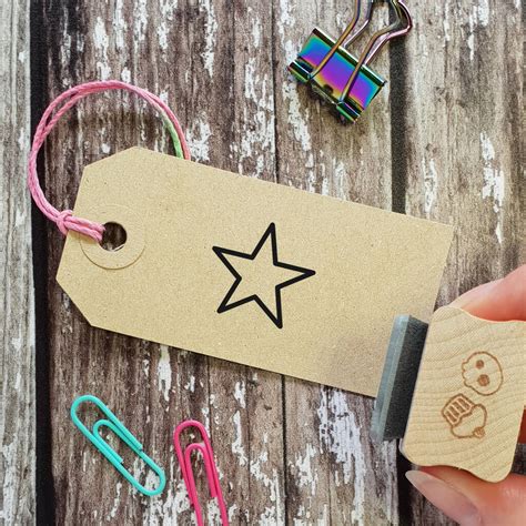Christmas Mini Pointed Star Rubber Stamp By Skull And Cross Buns Rubber