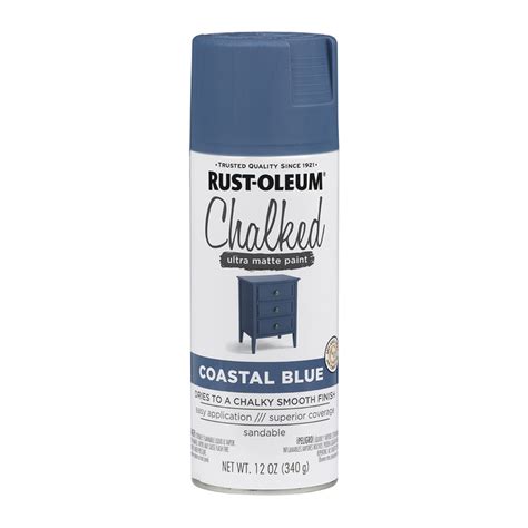 Available in a variety of contemporary colors and various sheens. 12 Oz Rust-Oleum 302598 Matte Coastal Blue Chalked Matte ...