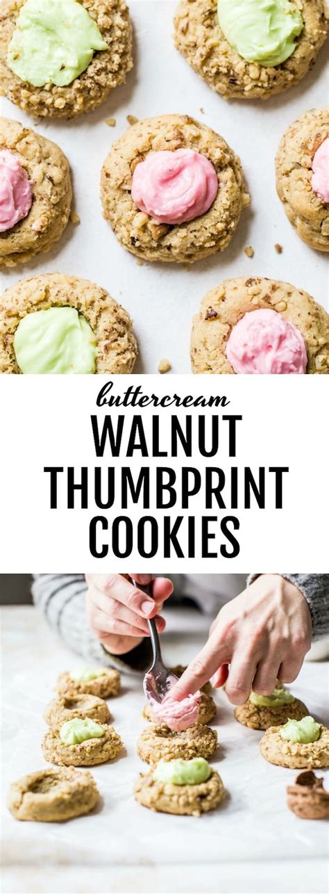 Buttercream Walnut Thumbprint Cookies The Almond Eater